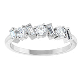 Platinum Round Natural Diamond Multi-Shape Anniversary Band – 1/2 CTW - view 3