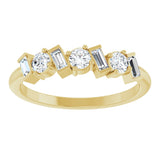 14K Gold Round Lab-Grown Diamond Multi-Shape Anniversary Band – 1/2 CTW - Yellow Gold - view 3