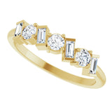 14K Gold Round Lab-Grown Diamond Multi-Shape Anniversary Band – 1/2 CTW - Yellow Gold - view 5