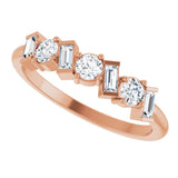 14K Gold Round Lab-Grown Diamond Multi-Shape Anniversary Band – 1/2 CTW - Rose Gold - view 5
