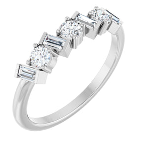 Platinum Round Lab-Grown Diamond Multi-Shape Anniversary Band – 1/2 CTW