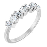 Platinum Round Natural Diamond Multi-Shape Anniversary Band – 1/2 CTW