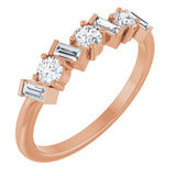 14K Gold Round Lab-Grown Diamond Multi-Shape Anniversary Band – 1/2 CTW - Rose Gold
