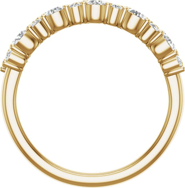 14K Gold Round Lab-Grown Diamond Anniversary Band – 1 1/6 CTW - Yellow Gold - view 2