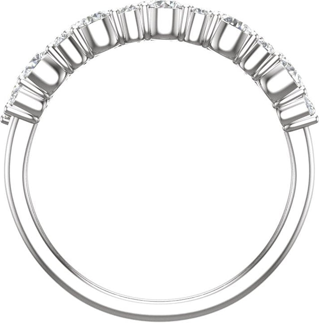 14K Gold Round Lab-Grown Diamond Anniversary Band – 1 1/6 CTW - White Gold - view 2