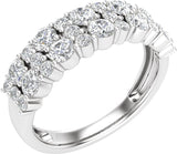 14K Gold Round Lab-Grown Diamond Anniversary Band – 1 1/6 CTW - White Gold