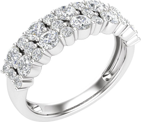 14K Gold Round Lab-Grown Diamond Anniversary Band – 1 1/6 CTW - White Gold