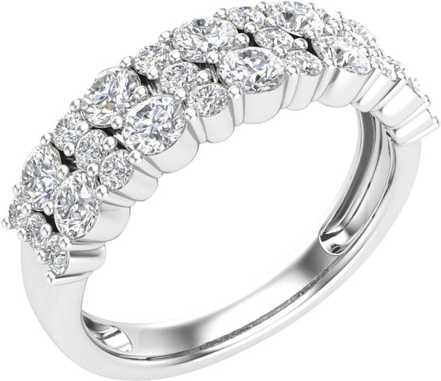 14K Gold Round Lab-Grown Diamond Anniversary Band – 1 1/6 CTW - White Gold