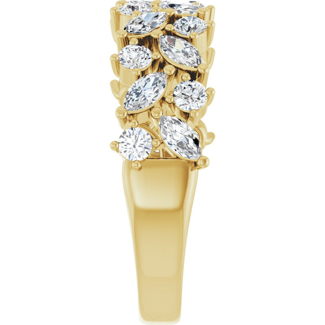 14K Gold Round Natural Diamond Anniversary Band – 1 1/3 CTW - Yellow Gold - view 4