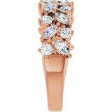 14K Gold Round Natural Diamond Anniversary Band – 1 1/3 CTW - Rose Gold - view 4