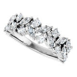 14K Gold Round Natural Diamond Anniversary Band – 1 1/3 CTW - White Gold - view 5