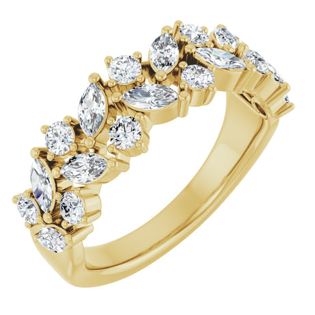 14K Gold Marquise Lab-Grown Diamond Anniversary Band – 1 1/3 CTW - Yellow Gold