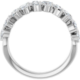 14K Gold Round Natural Diamond Anniversary Band – 1 1/3 CTW - White Gold - view 2