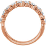 14K Gold Round Natural Diamond Anniversary Band – 1 1/3 CTW - Rose Gold - view 2