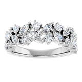 14K Gold Marquise Lab-Grown Diamond Anniversary Band – 1 1/3 CTW - White Gold - view 3