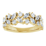 14K Gold Round Natural Diamond Anniversary Band – 1 1/3 CTW - Yellow Gold - view 3