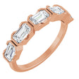 14K Gold Emerald Lab-Grown Diamond Half-Bezel Five-Stone Anniversary Band - 1 1/2-3 1/4 CTW - Rose Gold