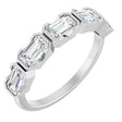 Platinum Emerald Lab-Grown Diamond Half-Bezel Five-Stone Anniversary Band - 1 1/2-3 1/4 CTW