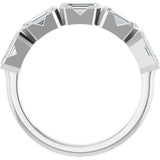 Platinum Emerald Lab-Grown Diamond Half-Bezel Five-Stone Anniversary Band - 1 1/2-3 1/4 CTW - view 2