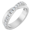 Platinum Round Natural Diamond French-Set Criss-Cross Anniversary Band – 1/2–7/8 CTW