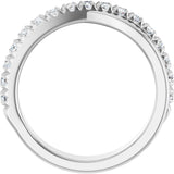 Platinum Round Lab-Grown Diamond French-Set Criss-Cross Anniversary Band – 1/2–7/8 CTW - view 2