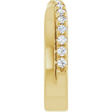 14K Gold Round Natural Diamond French-Set Criss-Cross Anniversary Band – 1/2–7/8 CTW - Yellow Gold - view 4