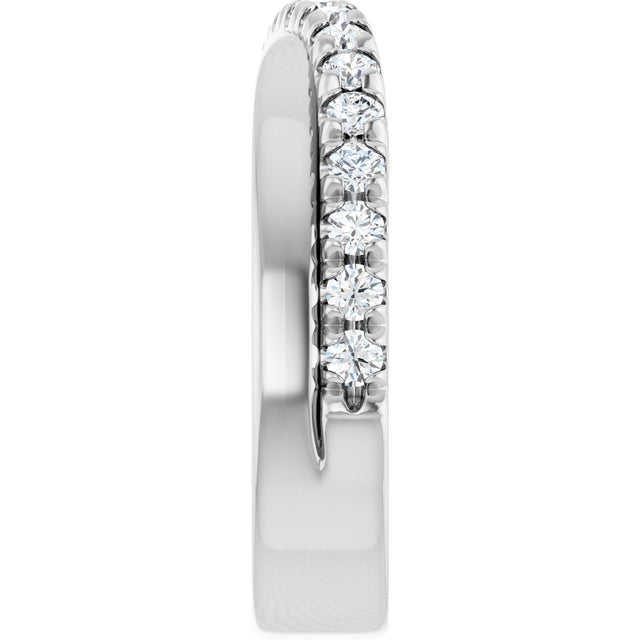 Platinum Round Natural Diamond French-Set Criss-Cross Anniversary Band – 1/2–7/8 CTW - view 4
