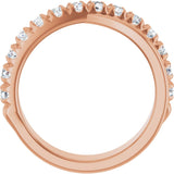 14K Gold Round Lab-Grown Diamond French-Set Criss-Cross Anniversary Band – 1/2–7/8 CTW - Rose Gold - view 2