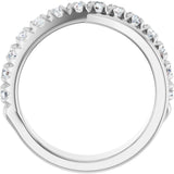 14K Gold Round Natural Diamond French-Set Criss-Cross Anniversary Band – 1/2–7/8 CTW - White Gold - view 2
