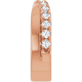 14K Gold Round Lab-Grown Diamond French-Set Criss-Cross Anniversary Band – 1/2–7/8 CTW - Rose Gold - view 4