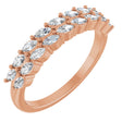 14K Gold Marquise Lab-Grown Diamond Double-Row Anniversary Band – 1/2 CTW - Rose Gold
