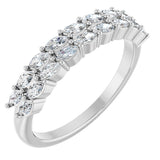 Platinum Marquise Natural Diamond Double-Row Anniversary Band – 1/2 CTW