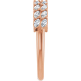 14K Gold Marquise Natural Diamond Double-Row Anniversary Band – 1/2 CTW - Rose Gold - view 4