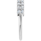 Platinum Marquise Natural Diamond Double-Row Anniversary Band – 1/2 CTW - view 4