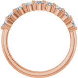 14K Gold Marquise Lab-Grown Diamond Double-Row Anniversary Band – 1/2 CTW - Rose Gold - view 2