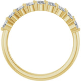 14K Gold Marquise Lab-Grown Diamond Double-Row Anniversary Band – 1/2 CTW - Yellow Gold - view 2