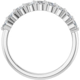 Platinum Marquise Natural Diamond Double-Row Anniversary Band – 1/2 CTW - view 2