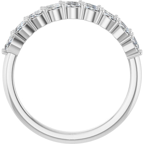 Platinum Marquise Natural Diamond Double-Row Anniversary Band – 1/2 CTW - view 2