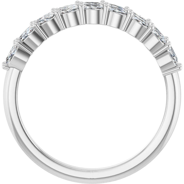 Platinum Marquise Natural Diamond Double-Row Anniversary Band – 1/2 CTW - view 2