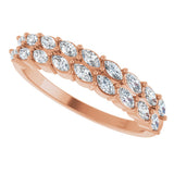 14K Gold Marquise Lab-Grown Diamond Double-Row Anniversary Band – 1/2 CTW - Rose Gold - view 5