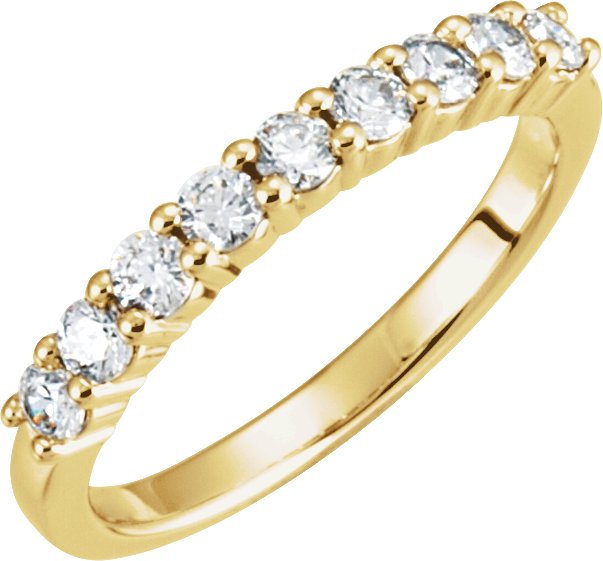 14K Gold Round Lab-Grown Diamond Anniversary Band – 1/6–5/8 CTW - Yellow Gold