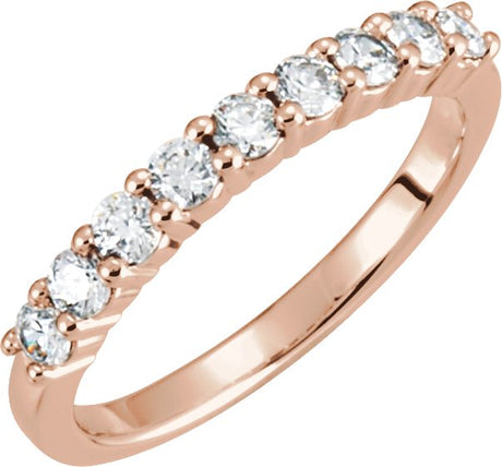 14K Gold Round Lab-Grown Diamond Anniversary Band – 1/6–5/8 CTW - Rose Gold