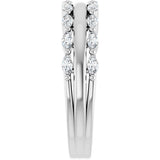 14K Gold Marquise Lab-Grown Diamond Double Row Anniversary Band – 1/2 CTW - White Gold - view 4