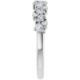 14K Gold Pear Natural Diamond Cluster Anniversary Band – 5/8 CTW - White Gold - view 4