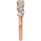 14K Gold Pear Lab-Grown Diamond Cluster Anniversary Band – 5/8 CTW - Rose Gold - view 4