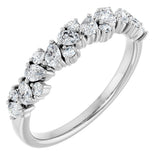 14K Gold Pear Lab-Grown Diamond Cluster Anniversary Band – 5/8 CTW - White Gold