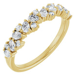 14K Gold Pear Lab-Grown Diamond Cluster Anniversary Band – 5/8 CTW - Yellow Gold