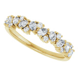 14K Gold Pear Natural Diamond Cluster Anniversary Band – 5/8 CTW - Yellow Gold - view 5
