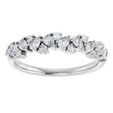 14K Gold Pear Lab-Grown Diamond Cluster Anniversary Band – 5/8 CTW - White Gold - view 3