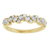 14K Gold Pear Natural Diamond Cluster Anniversary Band – 5/8 CTW - Yellow Gold - view 3
